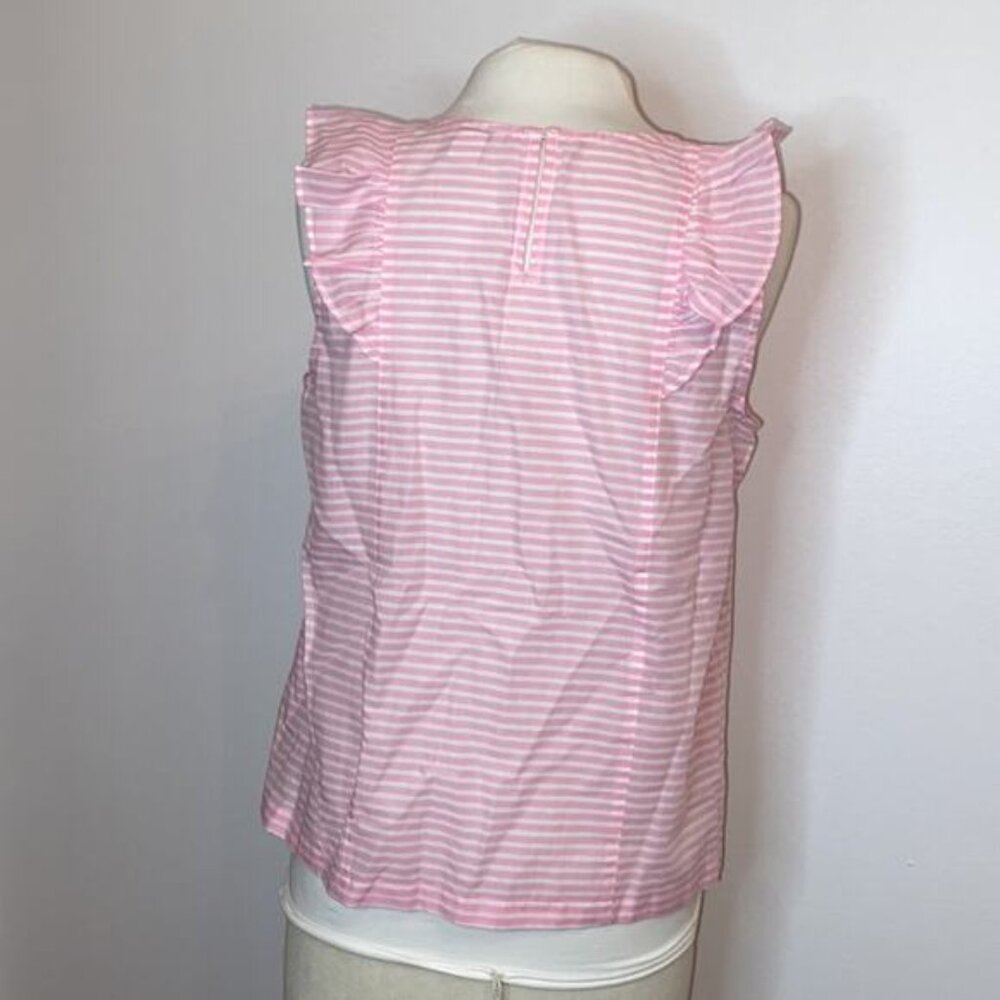 High Quality J. Crew Size 6 Small Pink White Stripe Sleeveless Top - Picture 7 of 8